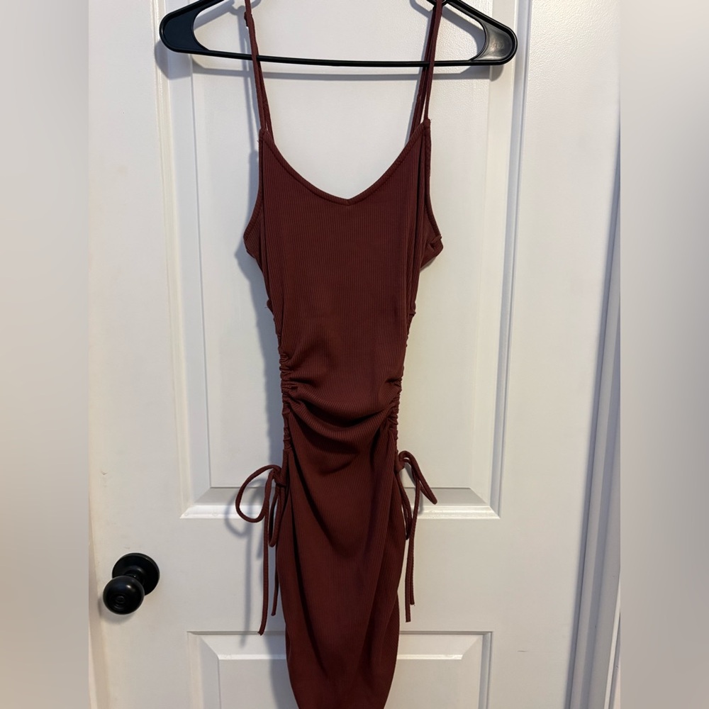 Fashion Nova Muave Ruched Mini Dress